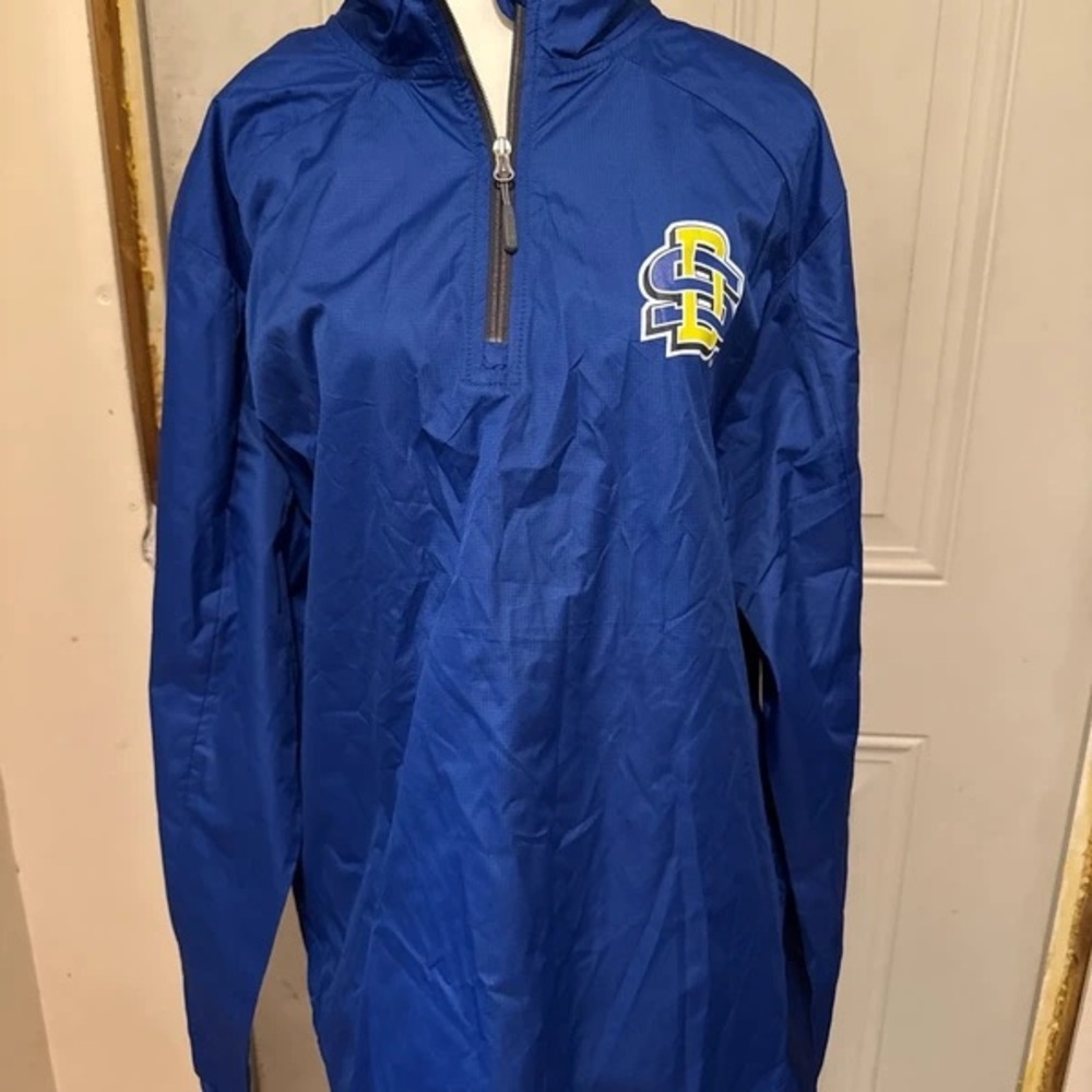 Kids Blue Half-Zip Rain Pullover Jacket